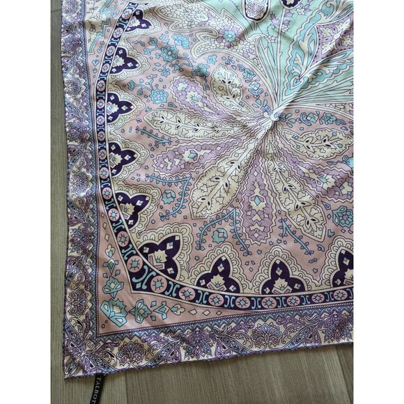 Talbots Blue Paisley Square Scarf 100% Silk 31" x 31" - Picture 2 of 4